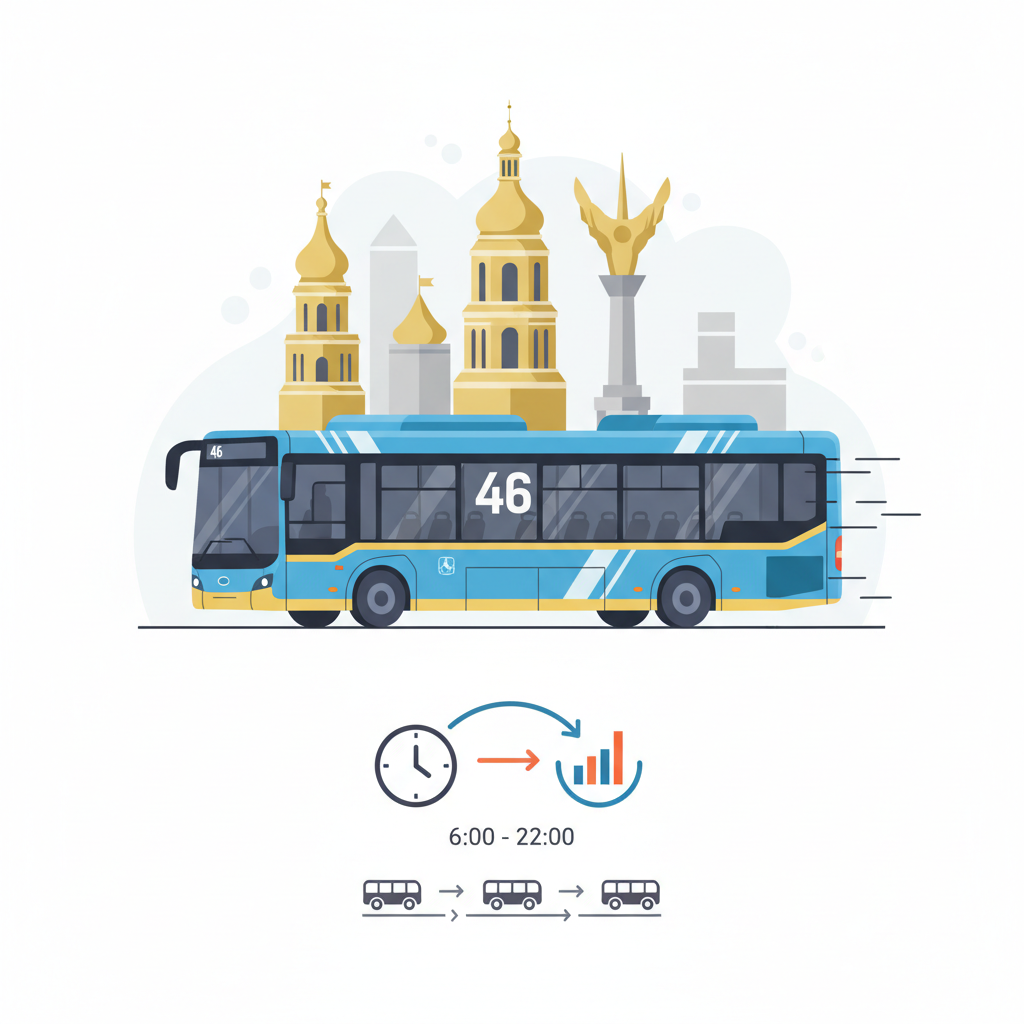 Розклад і частота руху — иллюстрация к статье «46 автобус київ»